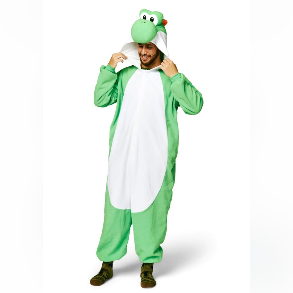 Yoshi Adult Unisex Halloween Costume/Onesie with Yoshi Eggs - size large